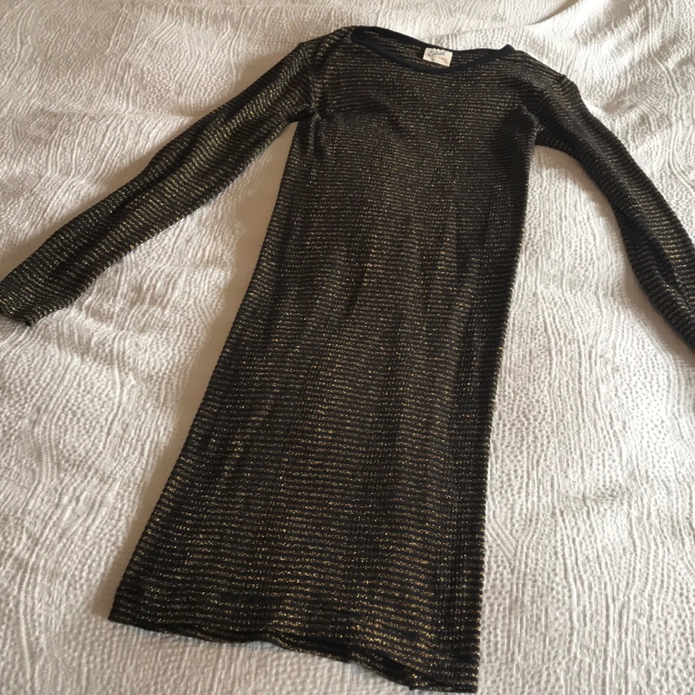 Designer party dress with metallic thread